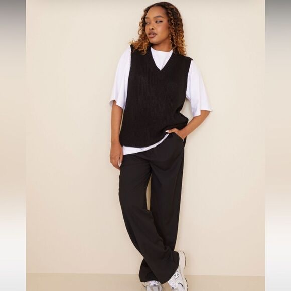 New with tags Vero Moda Vmlea SL v neck long vest Noos black, size S - Picture 2 of 13